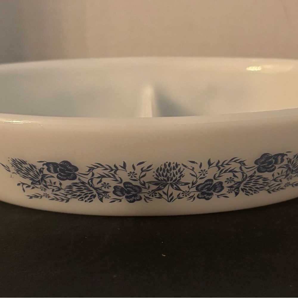 Elegant Blue Floral Bakeware Dish